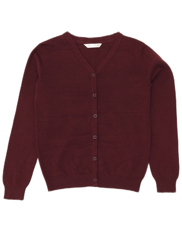 John Lewis Girls Cardigan Sweater 9-10 Years Burgundy Cotton