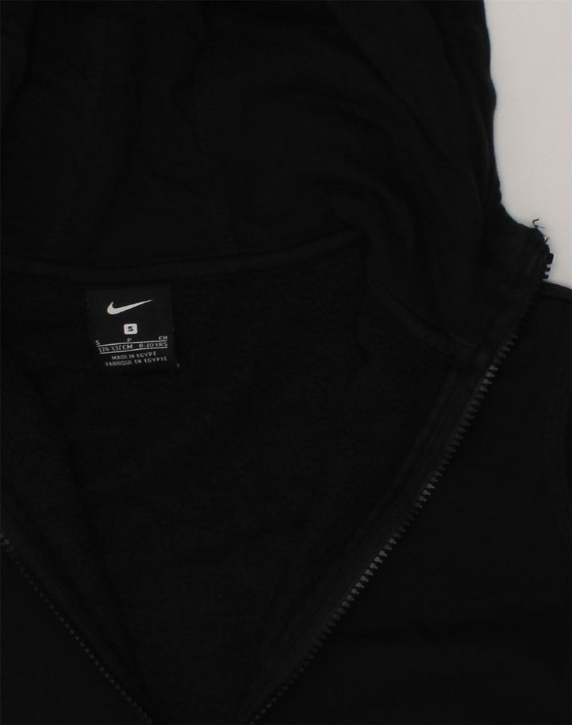 NIKE Boys Zip Hoodie Sweater 8-9 Years Small  Black Cotton | Vintage Nike | Thrift | Second-Hand Nike | Used Clothing | Messina Hembry 