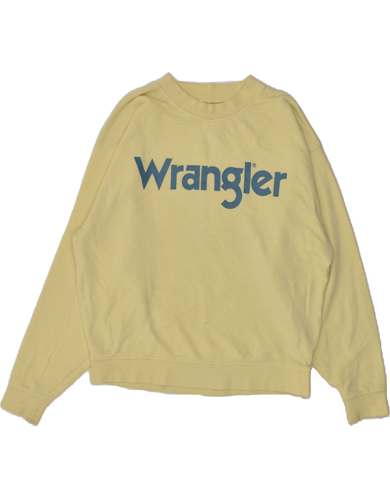 WRANGLER Mens Graphic Sweatshirt Jumper Small Yellow Cotton | Vintage Wrangler | Thrift | Second-Hand Wrangler | Used Clothing | Messina Hembry 