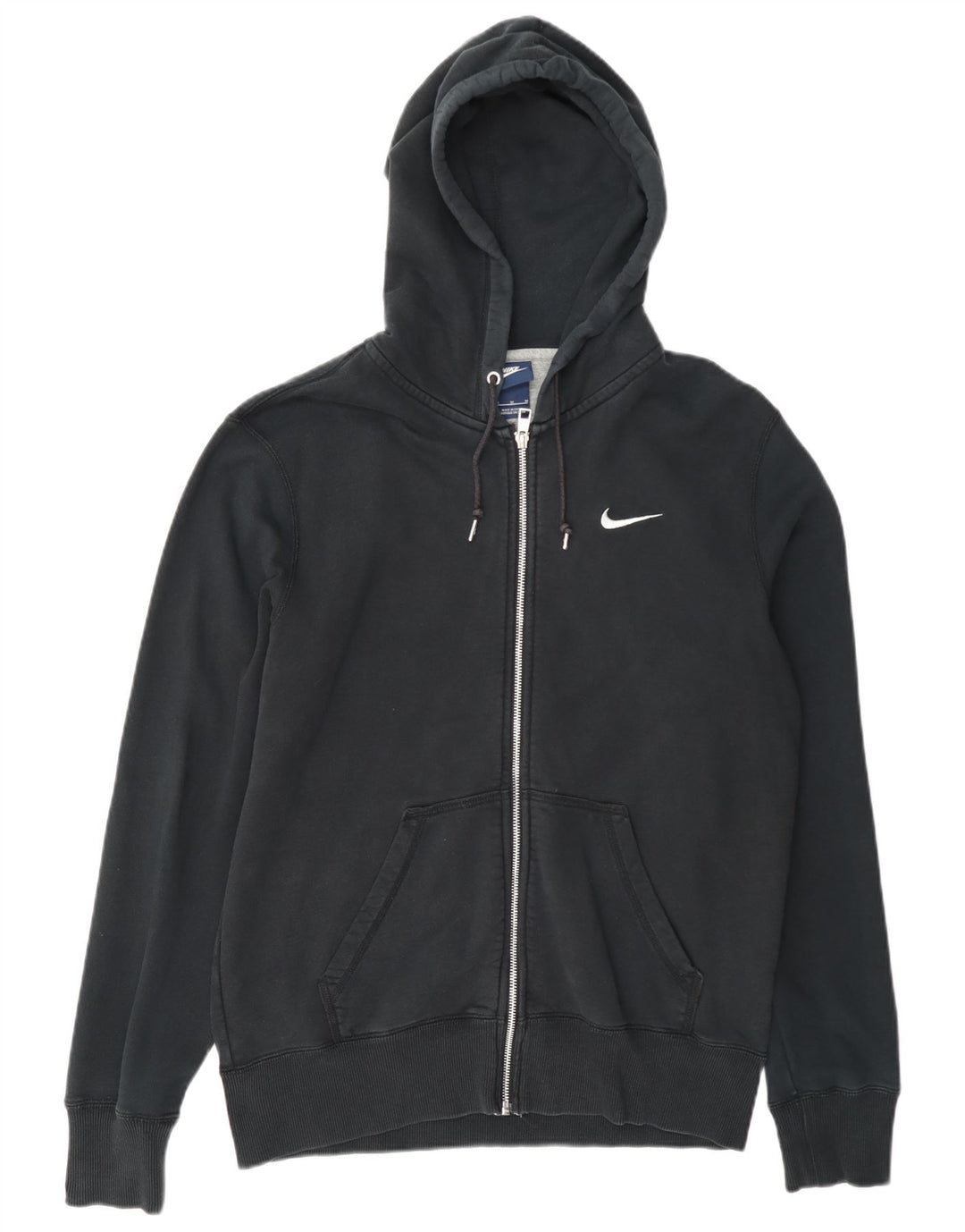 Nike Mens Zip Hoodie Sweater Medium Black Cotton