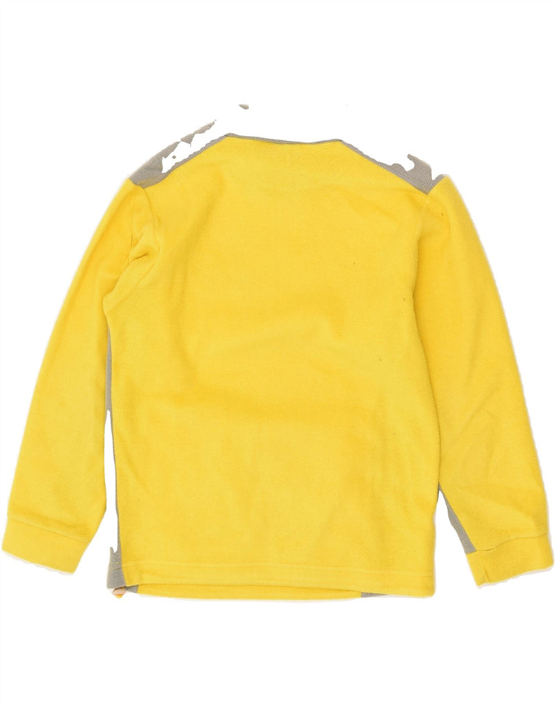 CHAMPION Boys Graphic Fleece Jumper 7-8 Years Yellow Colourblock Polyester | Vintage Champion | Thrift | Second-Hand Champion | Used Clothing | Messina Hembry 