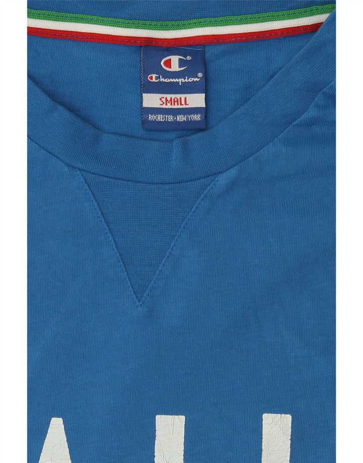 Champion Mens Italia Graphic T-Shirt Top Small Blue