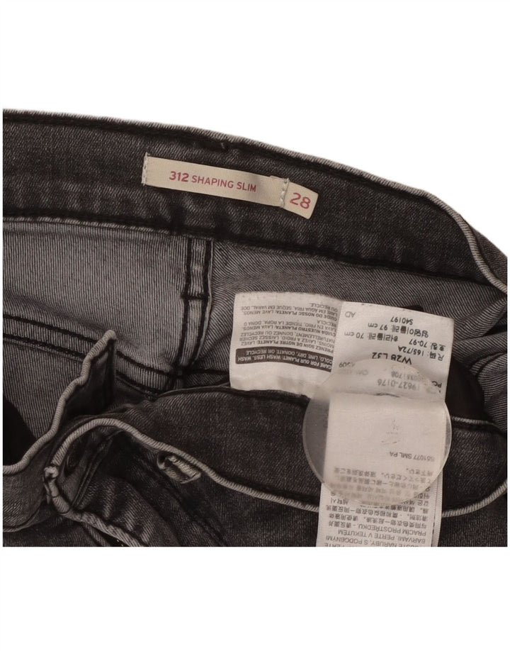 Levi's Womens 312 Shaping Slim Jeans W28 L32 Grey Cotton