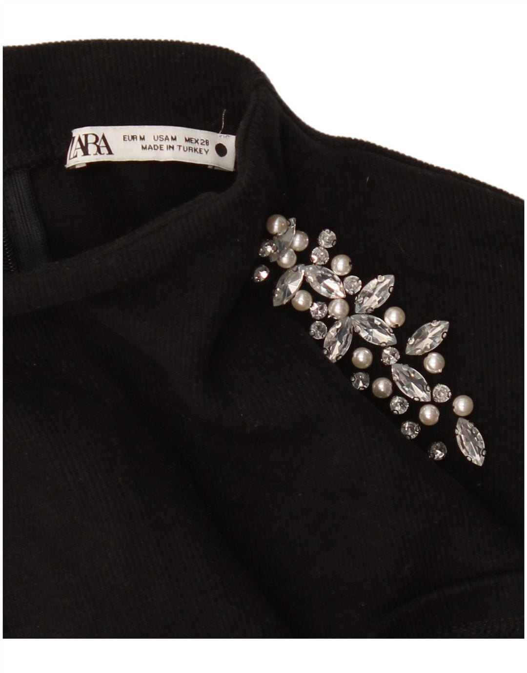 Zara Womens Top Long Sleeve UK 14 Medium Black