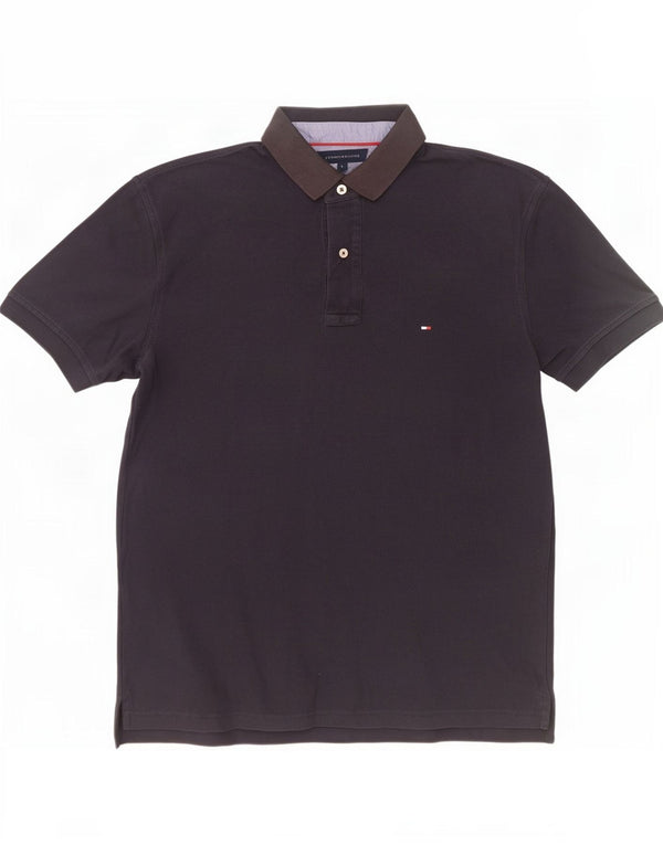 Tommy Hilfiger Mens Polo Shirt Large Navy Blue Cotton