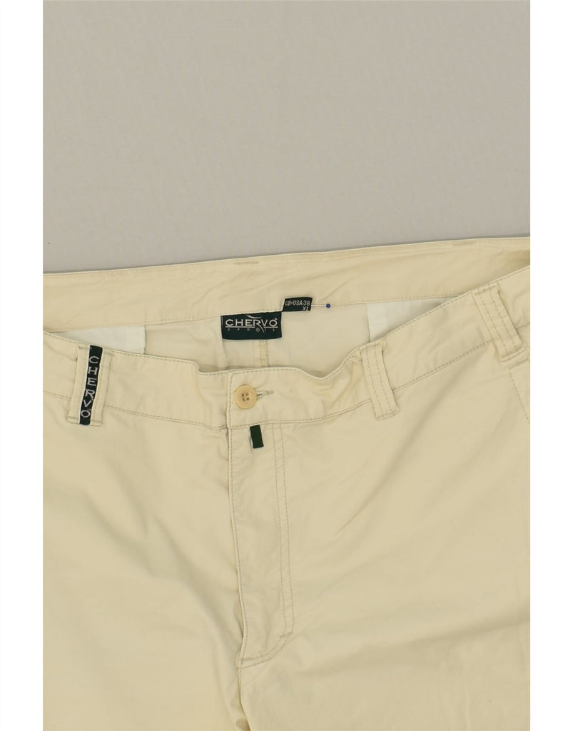 CHERVO Mens Straight Chino Trousers XL W38 L28 Off White | Vintage Chervo | Thrift | Second-Hand Chervo | Used Clothing | Messina Hembry 