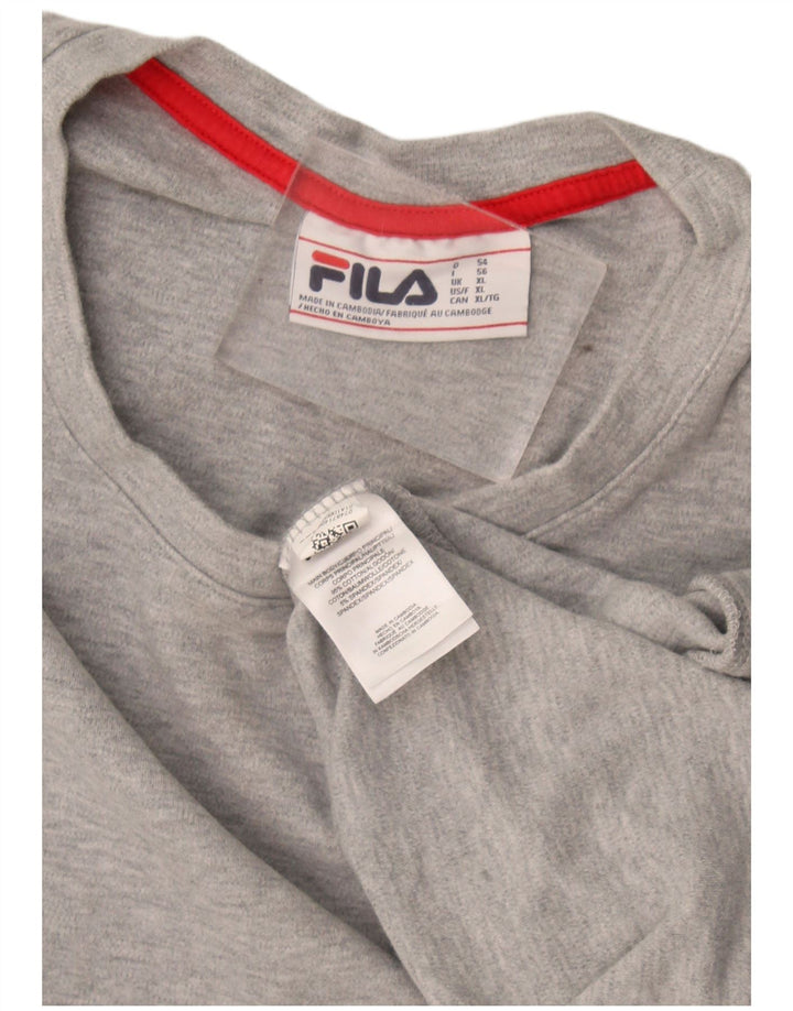 Fila Mens Sweatshirt Jumper XL Grey Cotton