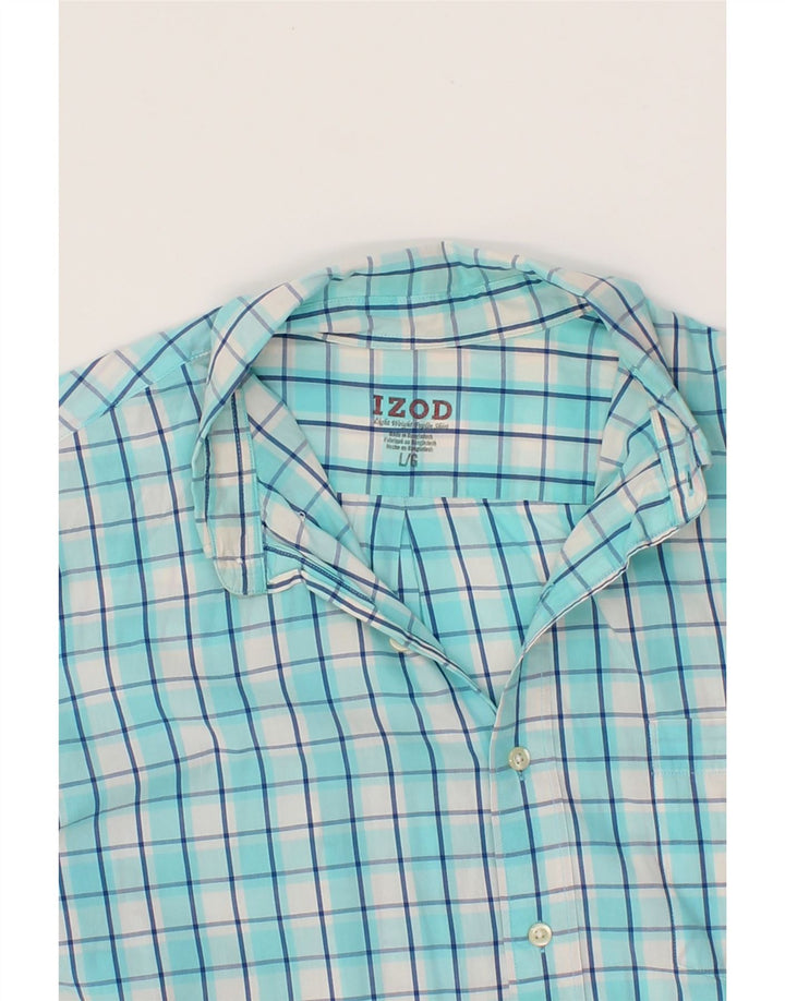 IZOD Mens Shirt Large Blue Check Cotton Vintage Izod and Second-Hand Izod from Messina Hembry 