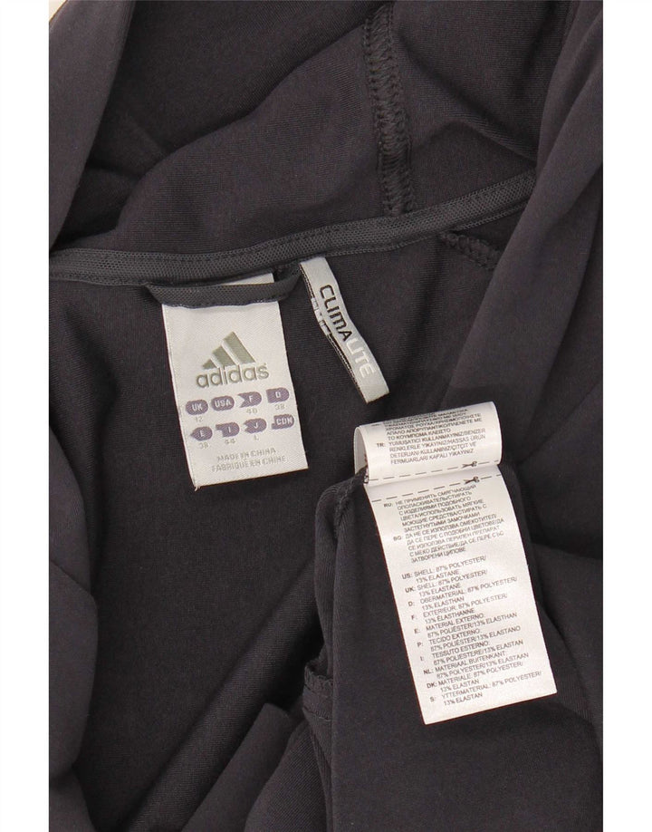 Adidas Womens Graphic Zip Hoodie Sweater UK 12 Medium Navy Blue Polyester