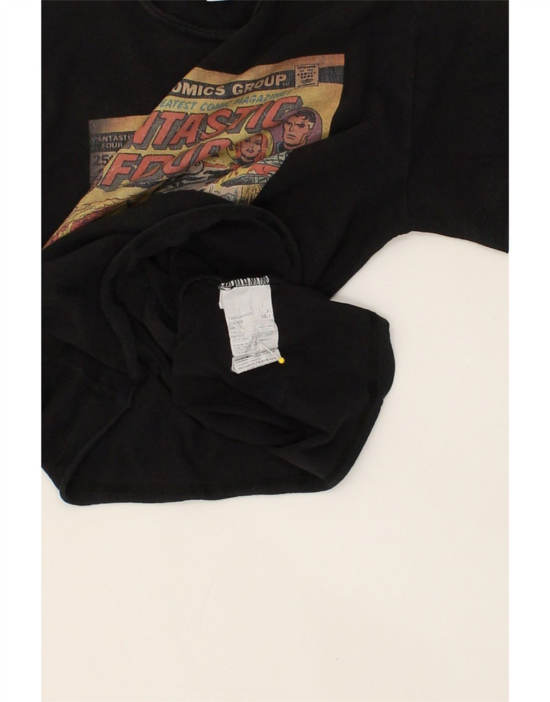 BENETTON Boys Marvel Graphic T-Shirt Top 10-11 Years XL Black Cotton | Vintage Benetton | Thrift | Second-Hand Benetton | Used Clothing | Messina Hembry 