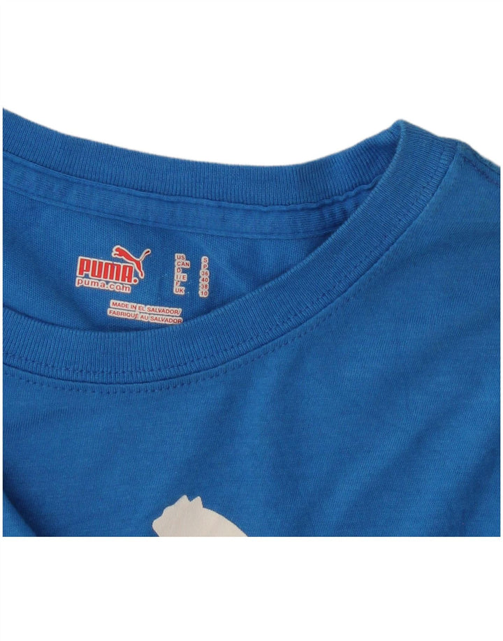 PUMA Womens Graphic T-Shirt Top UK 10 Small Blue