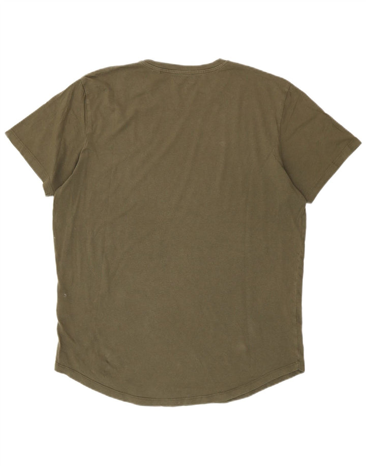 Jack & Jones Mens T-Shirt Top XL Khaki Cotton
