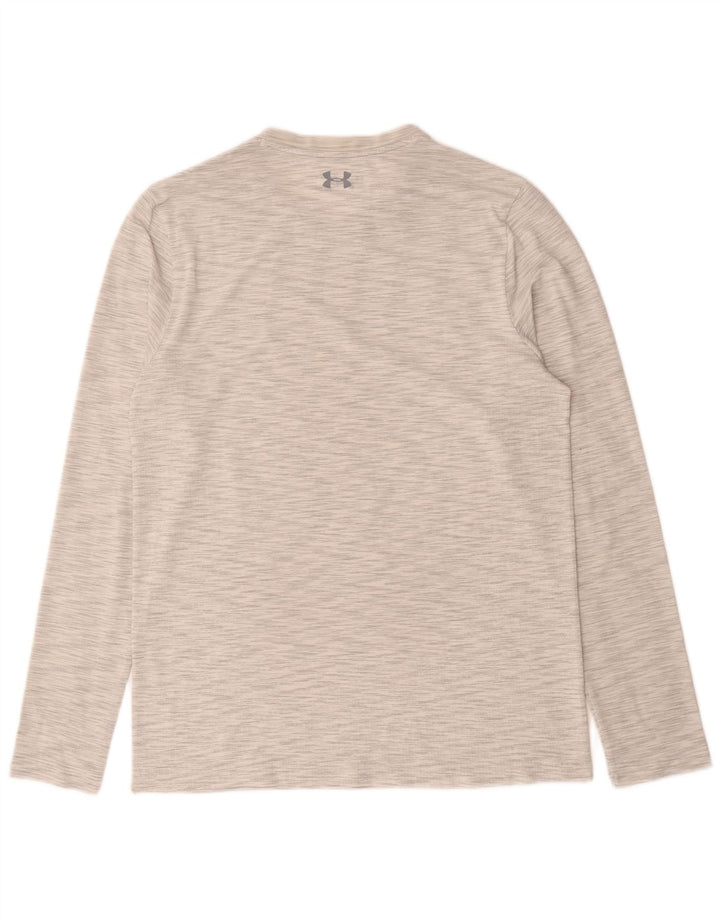 Under Armour Mens Heat Gear Top Long Sleeve Large Grey Flecked
