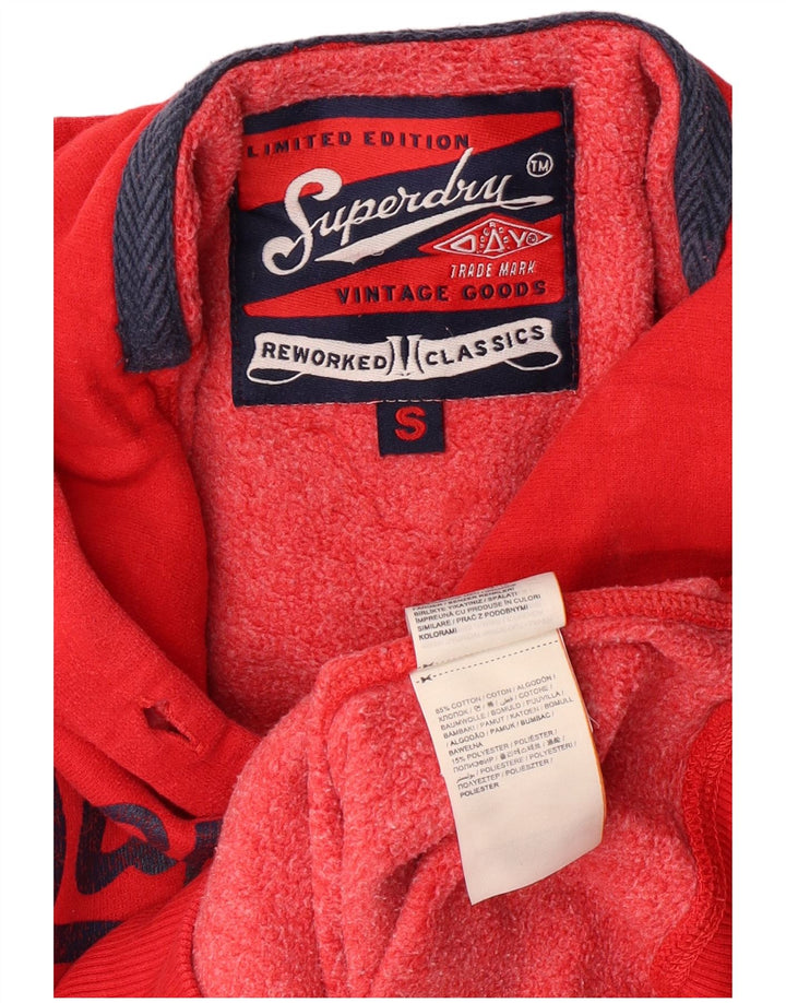 Superdry Mens Graphic Hoodie Jumper Small Red Cotton