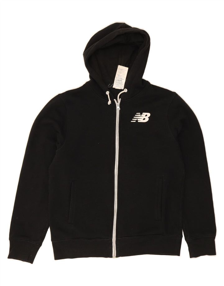 NEW BALANCE Mens Zip Hoodie Sweater Medium Black Cotton Vintage New Balance and Second-Hand New Balance from Messina Hembry 