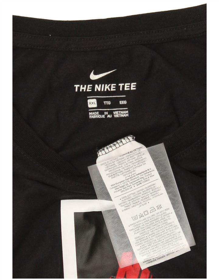 Nike Mens Graphic T-Shirt Top 2XL Black Cotton