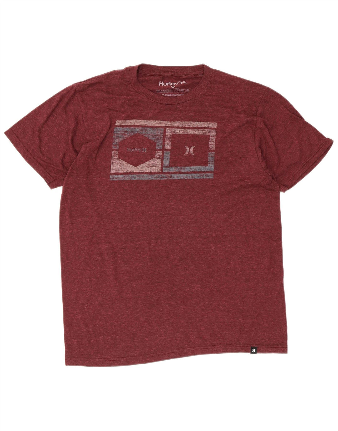 Hurley Mens Graphic T-Shirt Top Medium Maroon Polyester