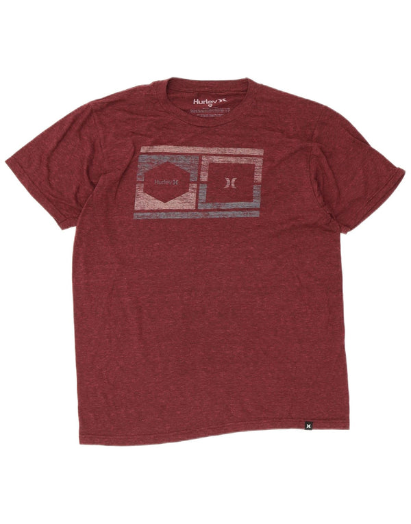 Hurley Mens Graphic T-Shirt Top Medium Maroon Polyester