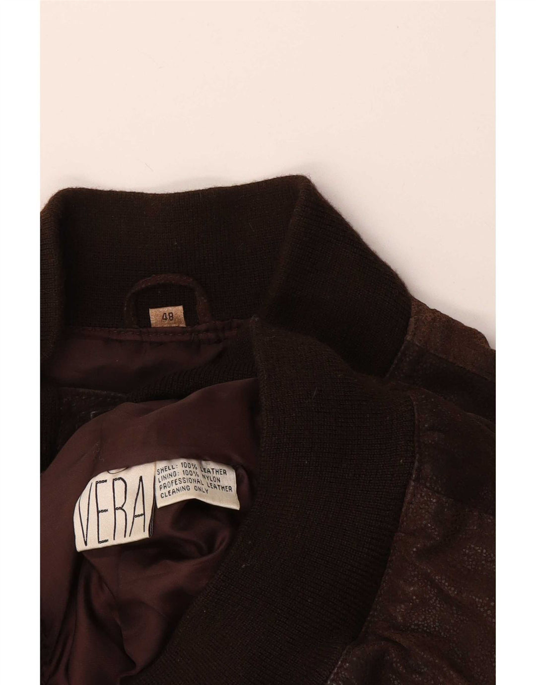 Vintage Mens Bomber Leather Jacket IT 48 Medium Brown
