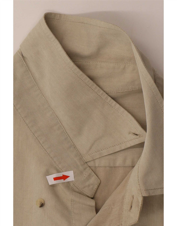 Marlboro Classics Mens Shirt 2XL Beige Cotton