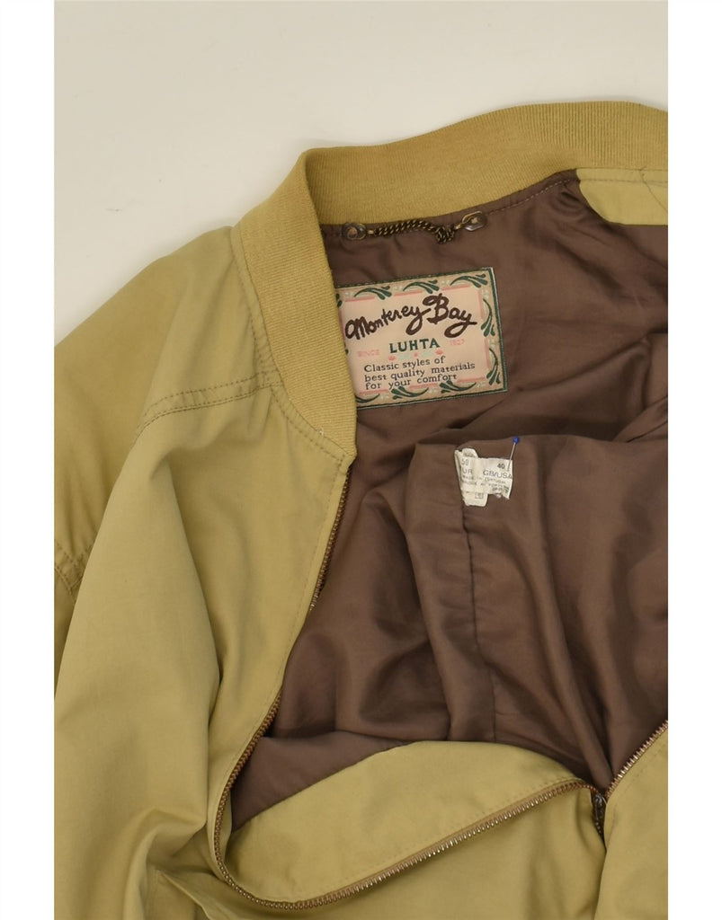 MONTEREY BAY Mens Bomber Jacket UK 40 Large Green Polyester | Vintage Monterey Bay | Thrift | Second-Hand Monterey Bay | Used Clothing | Messina Hembry 