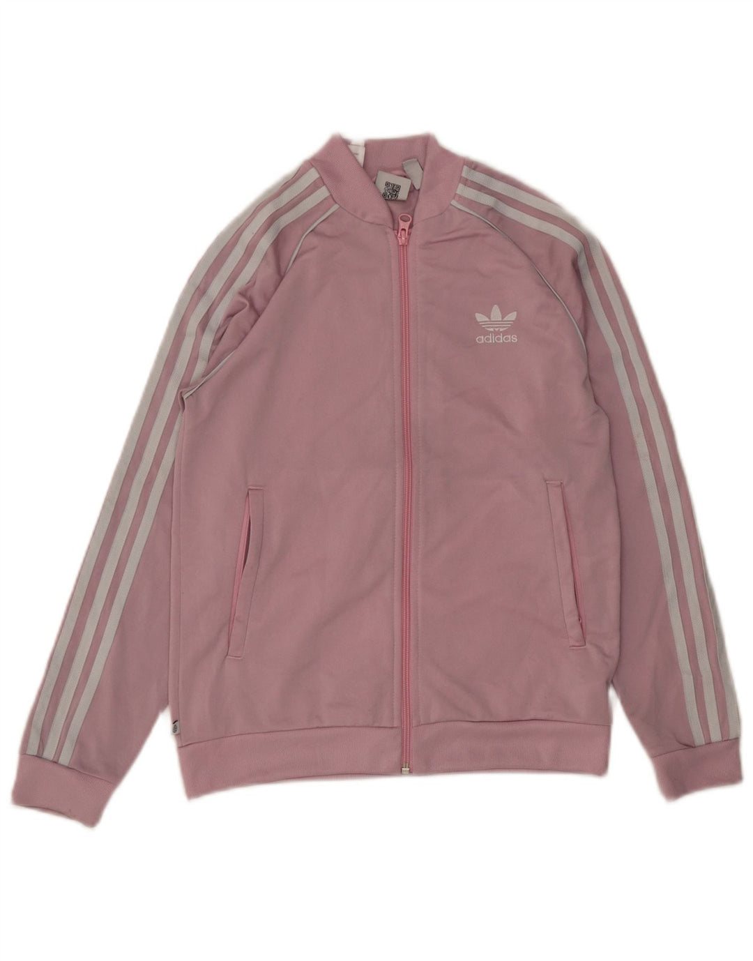 Adidas Girls Tracksuit Top Jacket 11-12 Years Pink Polyester