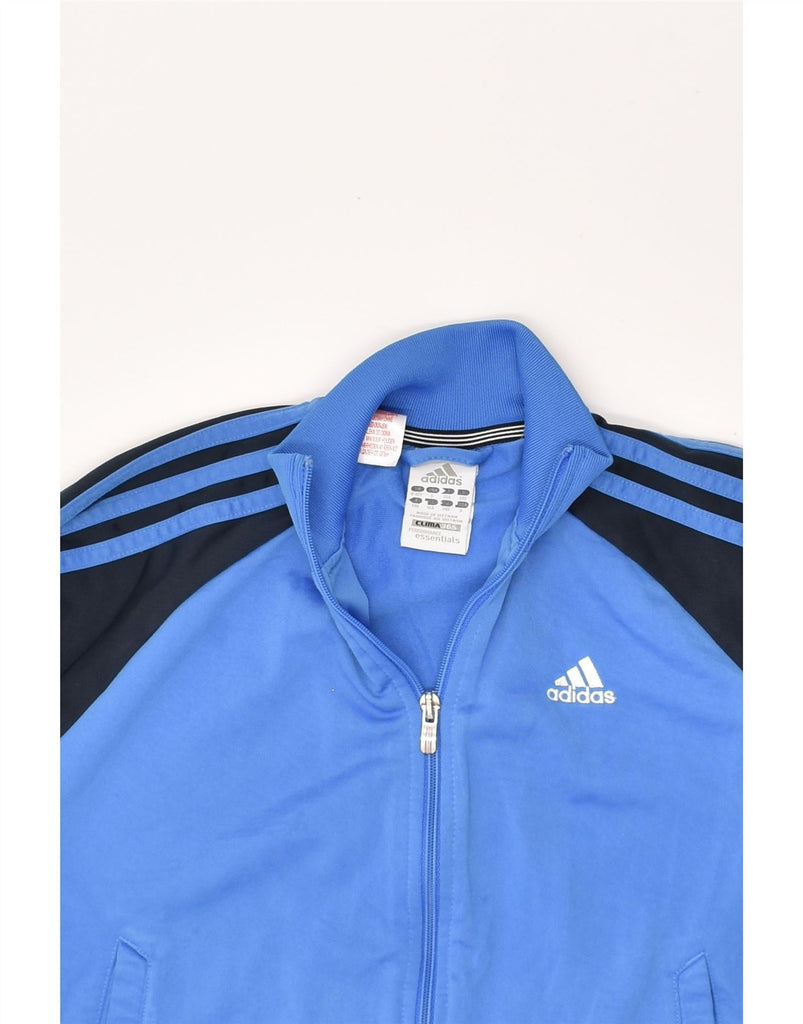 ADIDAS Boys Climalite Tracksuit Top Jacket 9-10 Years Blue Colourblock | Vintage Adidas | Thrift | Second-Hand Adidas | Used Clothing | Messina Hembry 