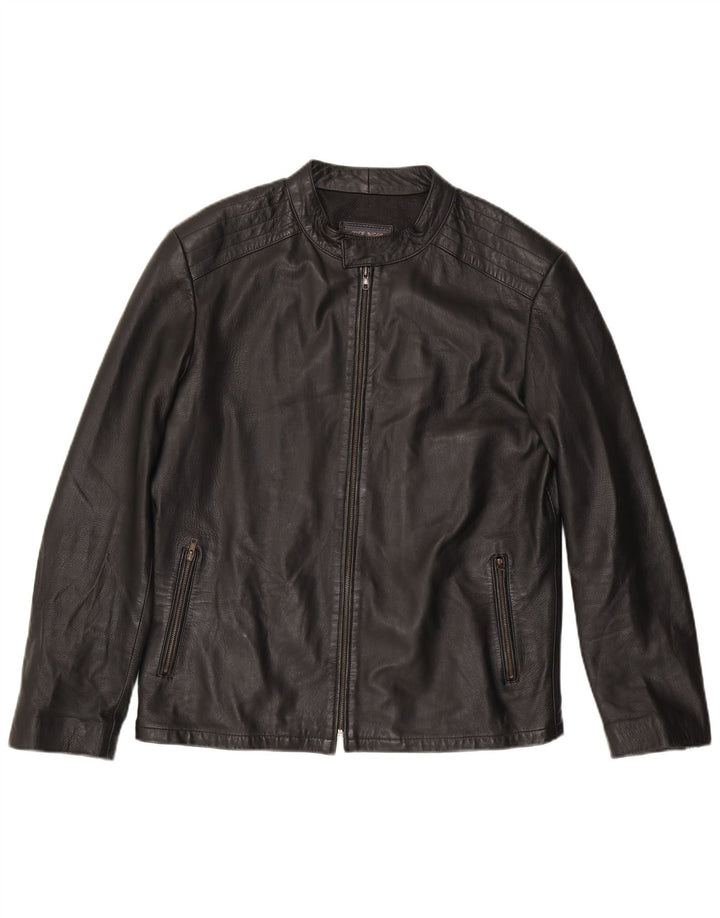 Vintage Mens Leather Jacket UK 38 Medium Black Leather