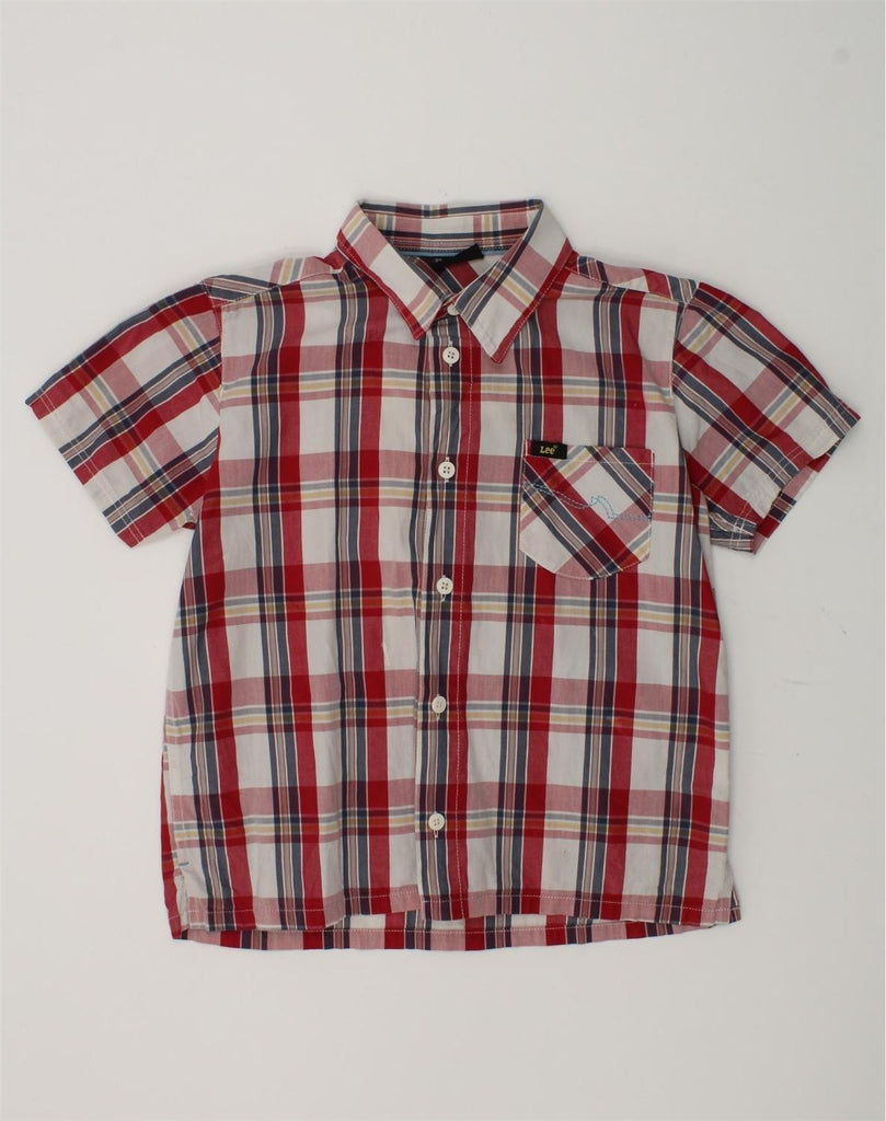 LEE Boys Short Sleeve Shirt 6-7 Years Red Check Cotton | Vintage Lee | Thrift | Second-Hand Lee | Used Clothing | Messina Hembry 