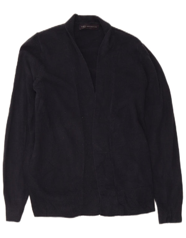 Marks & Spencer Womens Open Cardigan Sweater Small Navy Blue Acrylic