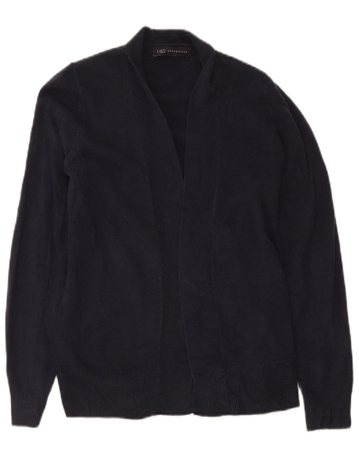 Marks & Spencer Womens Open Cardigan Sweater Small Navy Blue Acrylic