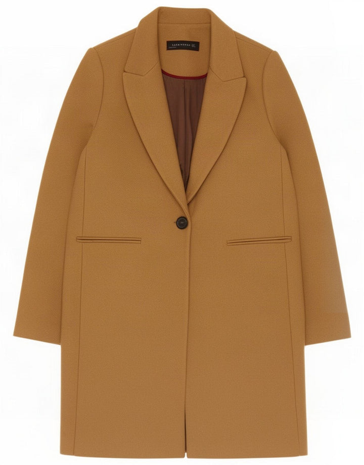 Zara Womens Overcoat UK 14 Large Brown