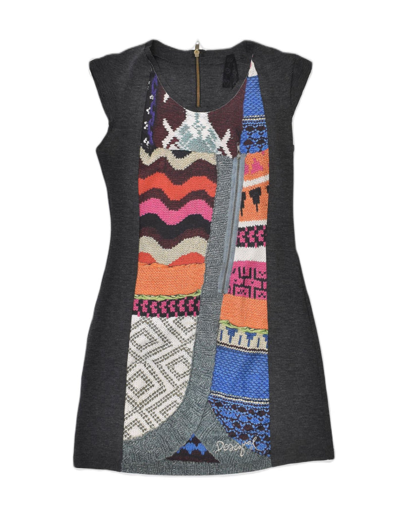 DESIGUAL Womens Sheath Dress UK 10 Small Multicoloured Geometric | Vintage | Thrift | Second-Hand | Used Clothing | Messina Hembry 