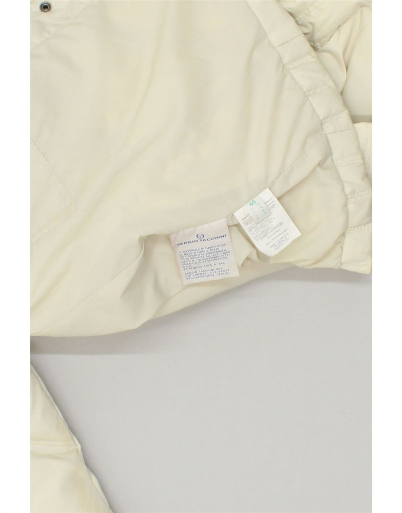 SERGIO TACCHINI Womens Hooded Padded Coat IT 46 Large Off White Polyester | Vintage Sergio Tacchini | Thrift | Second-Hand Sergio Tacchini | Used Clothing | Messina Hembry 