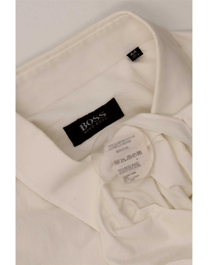 Hugo Boss Mens Shirt Size 44 17 1/2 XL White Cotton