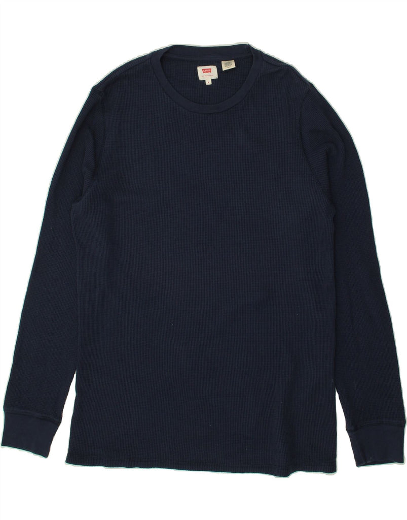 LEVI'S Mens Top Long Sleeve Small Navy Blue Cotton Vintage Levi's and Second-Hand Levi's from Messina Hembry 