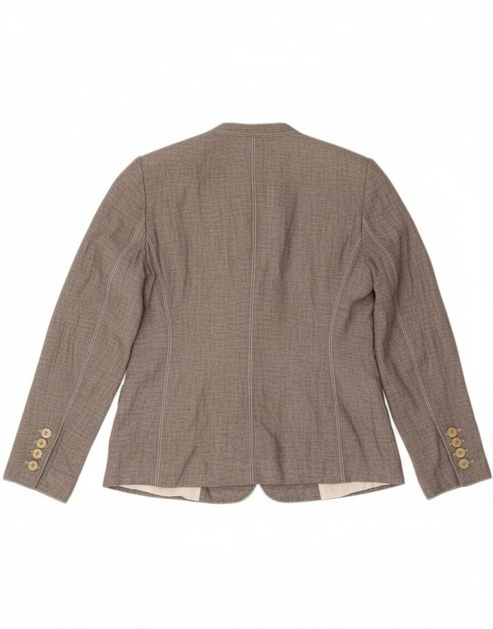 Armani Collezioni Womens 2 Button Blazer Jacket IT 46 Large Grey Linen