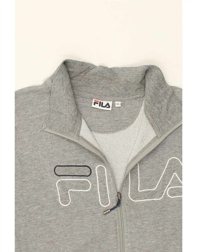 FILA Mens Graphic Tracksuit Top Jacket XL Grey Cotton | Vintage Fila | Thrift | Second-Hand Fila | Used Clothing | Messina Hembry 