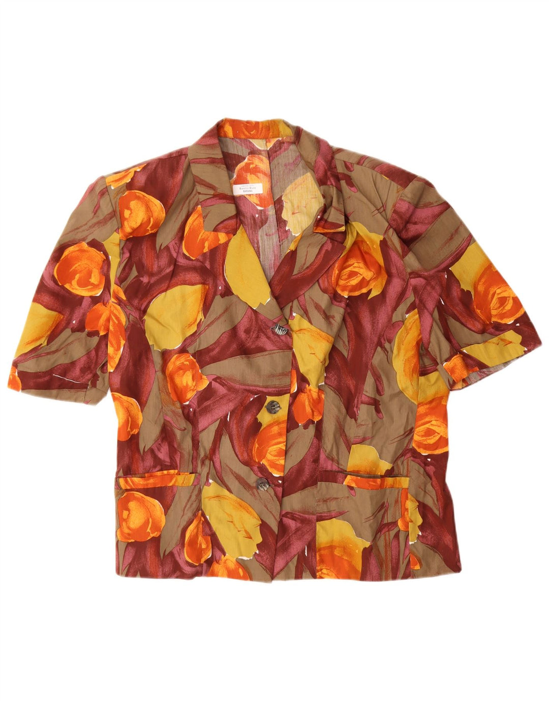 Vintage Womens Short Sleeve Shirt Blouse IT 45 Medium Multicoloured Floral