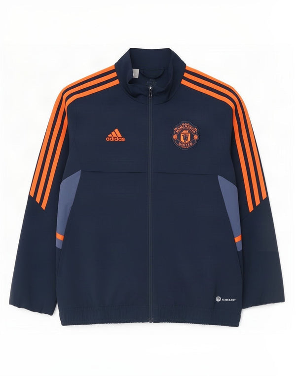 Adidas Boys Manchester United Tracksuit Top Jacket 11-12 Years Navy Blue