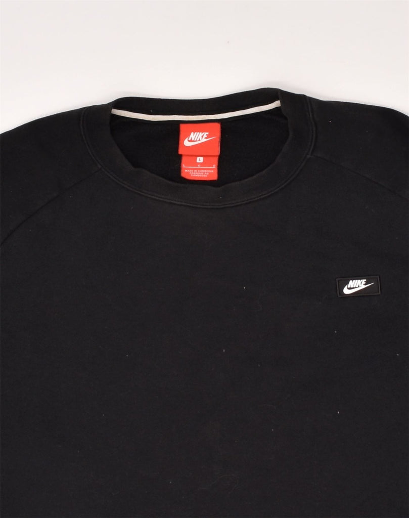NIKE Mens Sweatshirt Jumper Large Black Cotton | Vintage Nike | Thrift | Second-Hand Nike | Used Clothing | Messina Hembry 