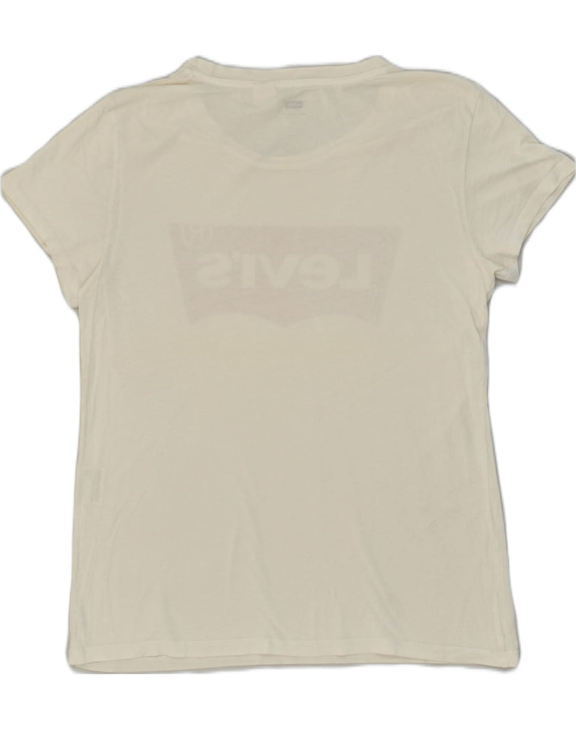 LEVI'S Womens San Francisco Graphic T-Shirt Top UK 12 Medium Off White | Vintage Levi's | Thrift | Second-Hand Levi's | Used Clothing | Messina Hembry 