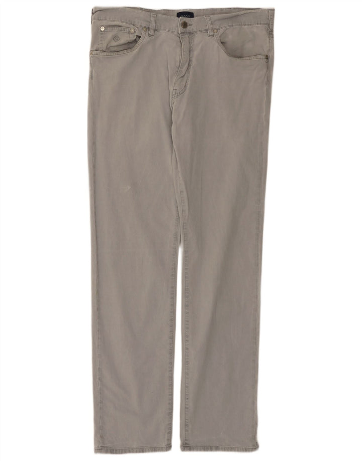 Gant Mens Regular Casual Trousers W34 L34 Grey