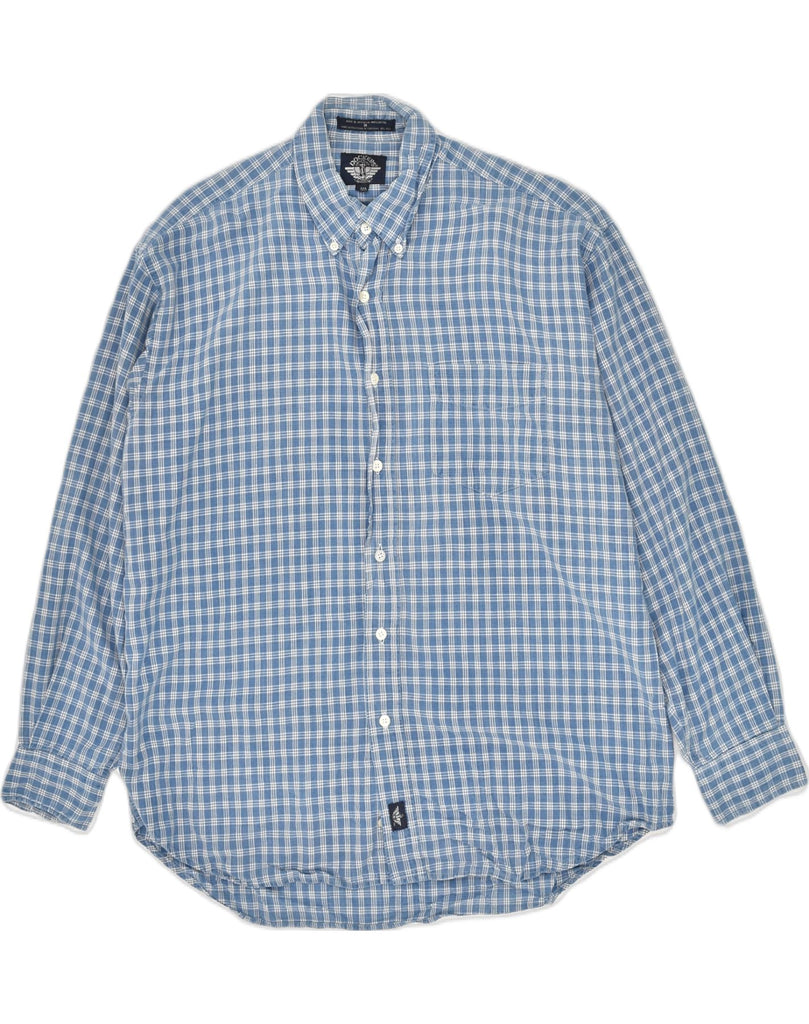 DOCKERS Mens Shirt Medium Blue Check Cotton | Vintage Dockers | Thrift | Second-Hand Dockers | Used Clothing | Messina Hembry 