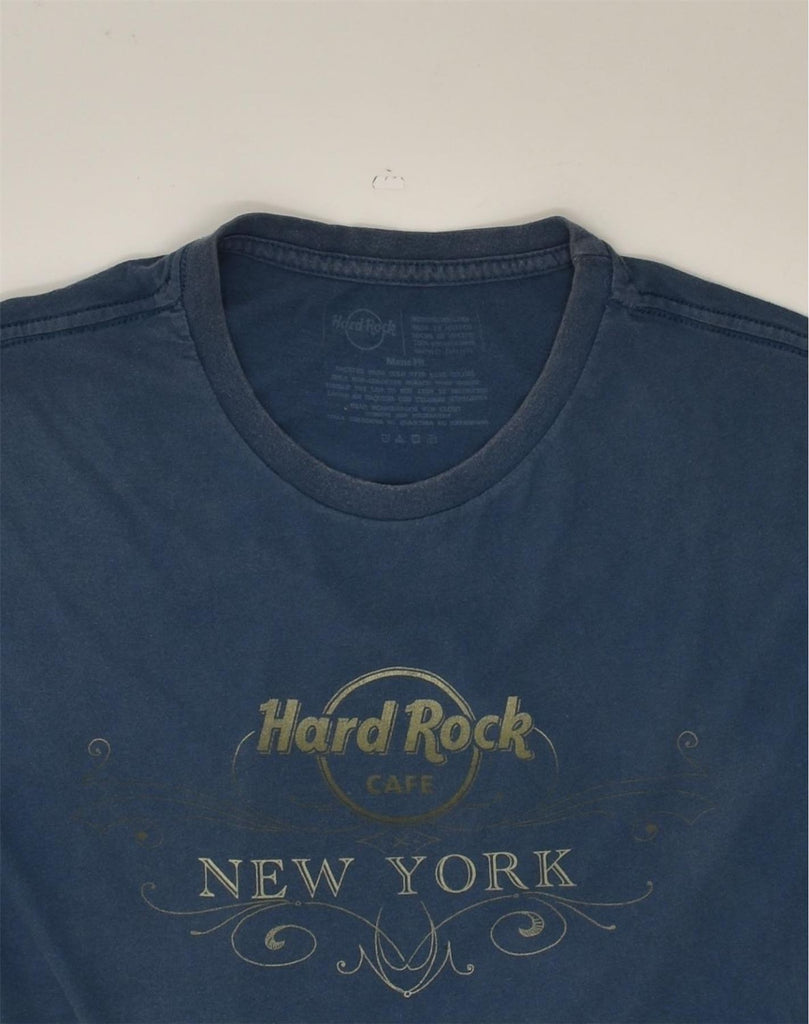 HARD ROCK CAFE Mens New York Graphic T-Shirt Top Medium Blue Cotton | Vintage Hard Rock Cafe | Thrift | Second-Hand Hard Rock Cafe | Used Clothing | Messina Hembry 