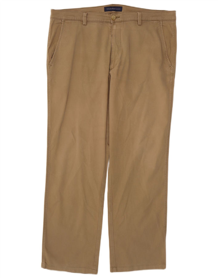Trussardi Mens Straight Chino Trousers W36 L30 Beige