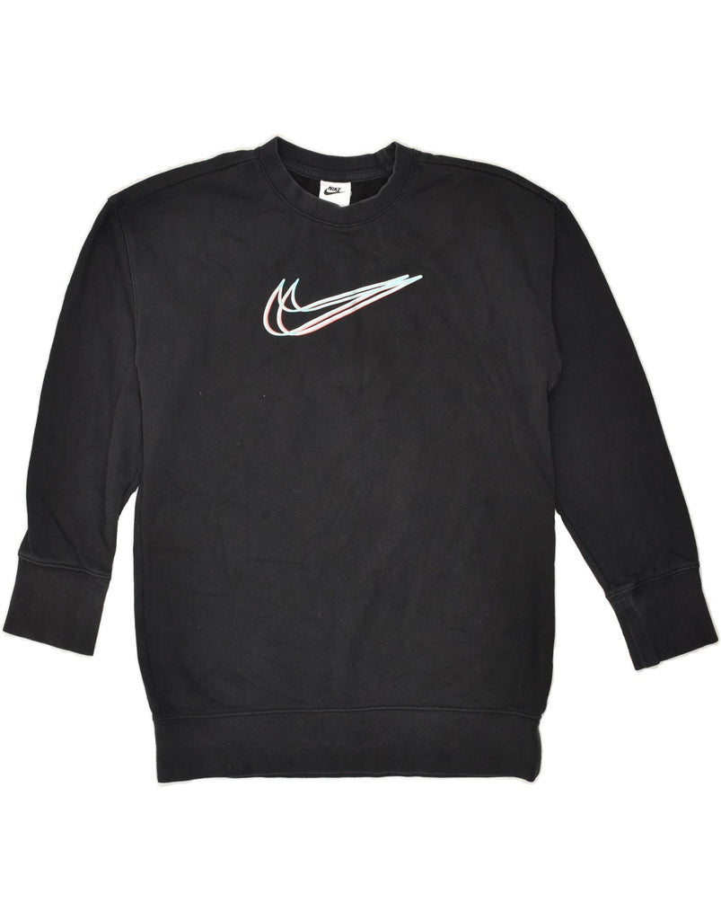 NIKE Boys Graphic Sweatshirt Jumper 10-11 Years Medium Black Cotton | Vintage Nike | Thrift | Second-Hand Nike | Used Clothing | Messina Hembry 