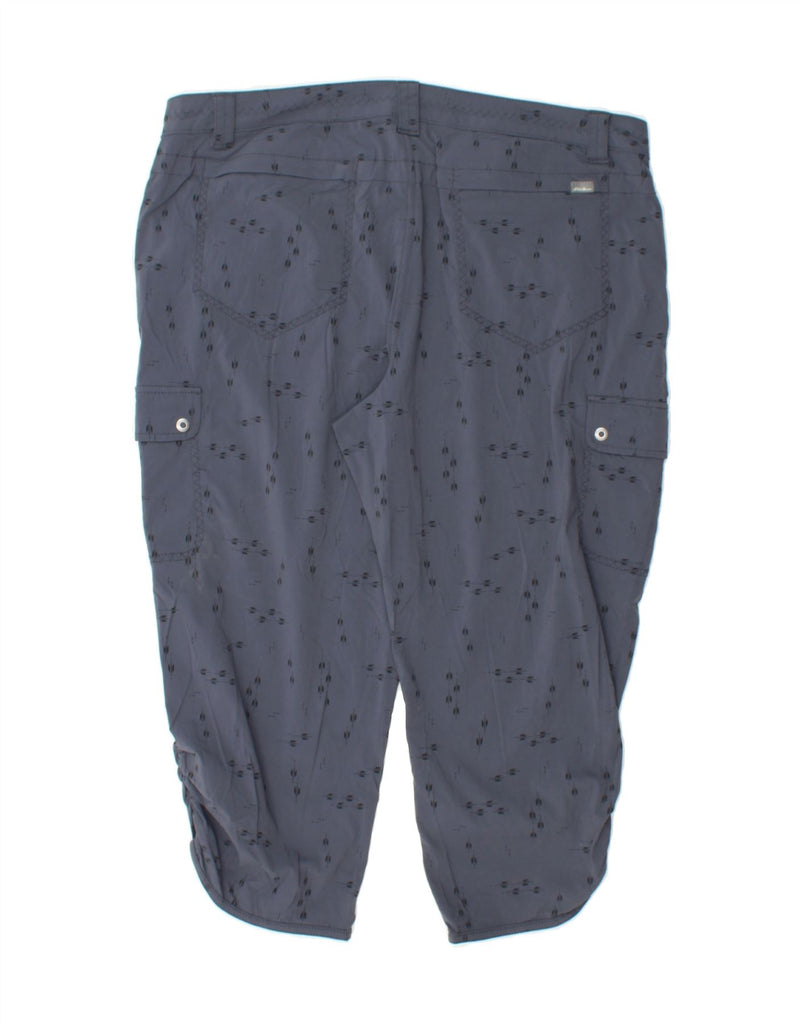 EDDIE BAUER Womens Capri Cargo Trousers US 14 XL W36 L20 Navy Blue Floral Vintage Eddie Bauer and Second-Hand Eddie Bauer from Messina Hembry 