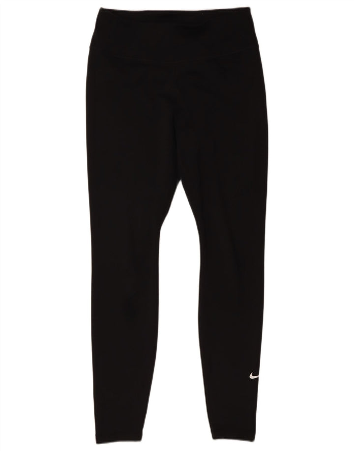 Nike Womens Dri Fit Leggings UK 14 Medium  Black Polyester