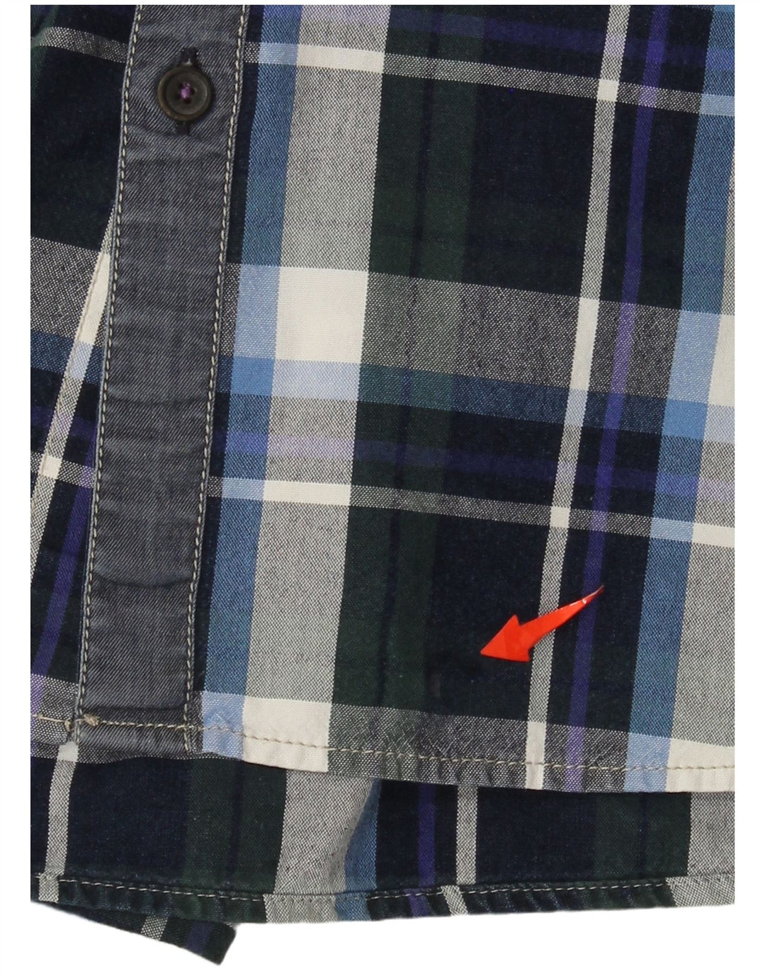 Ted Baker Mens Shirt Size 4 Large Navy Blue Check Cotton